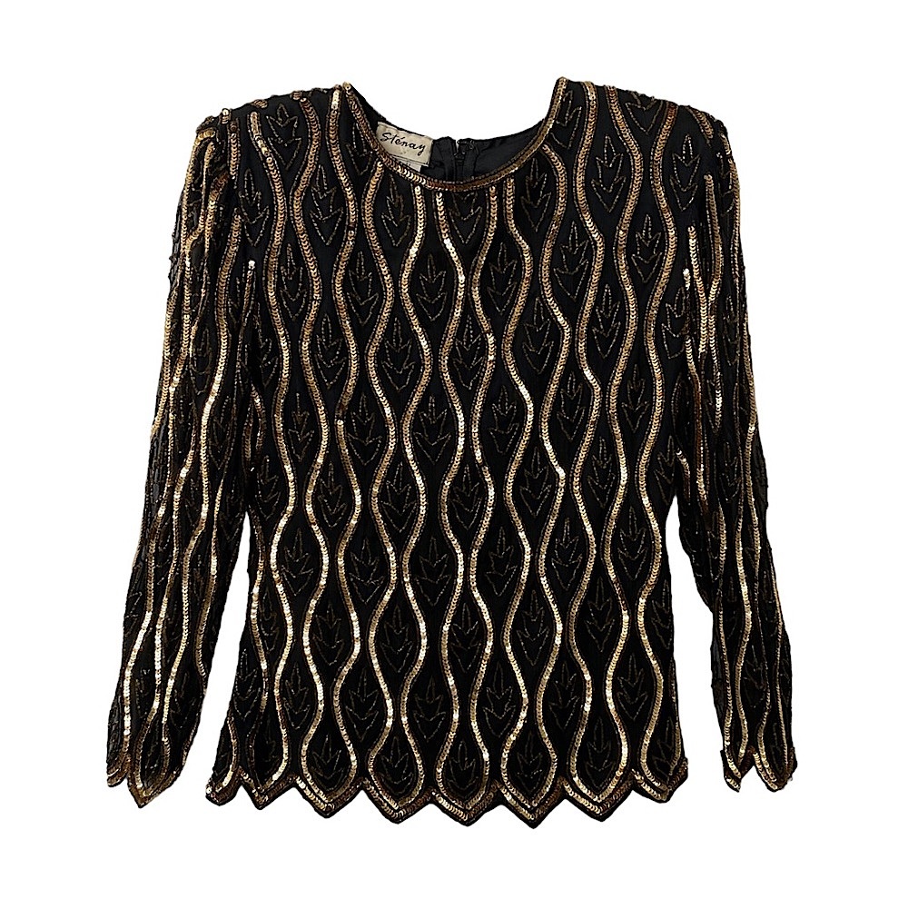 Vintage Sténay Gold Embellished Top